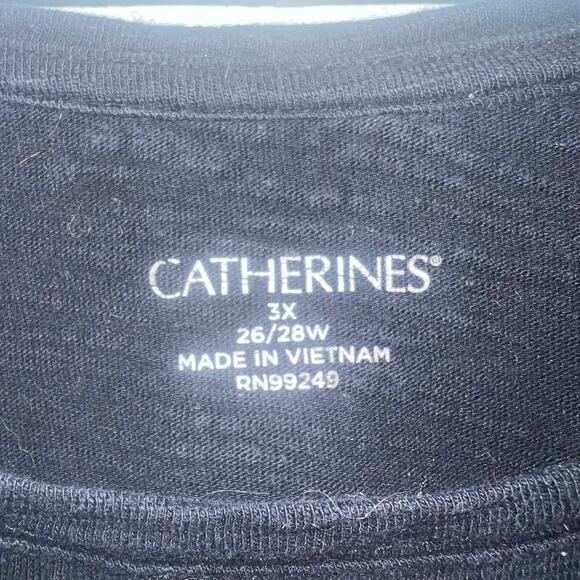 Catherine’s womens 3X black t shirt with metallic silver stars & metal stars. - Picture 4 of 6